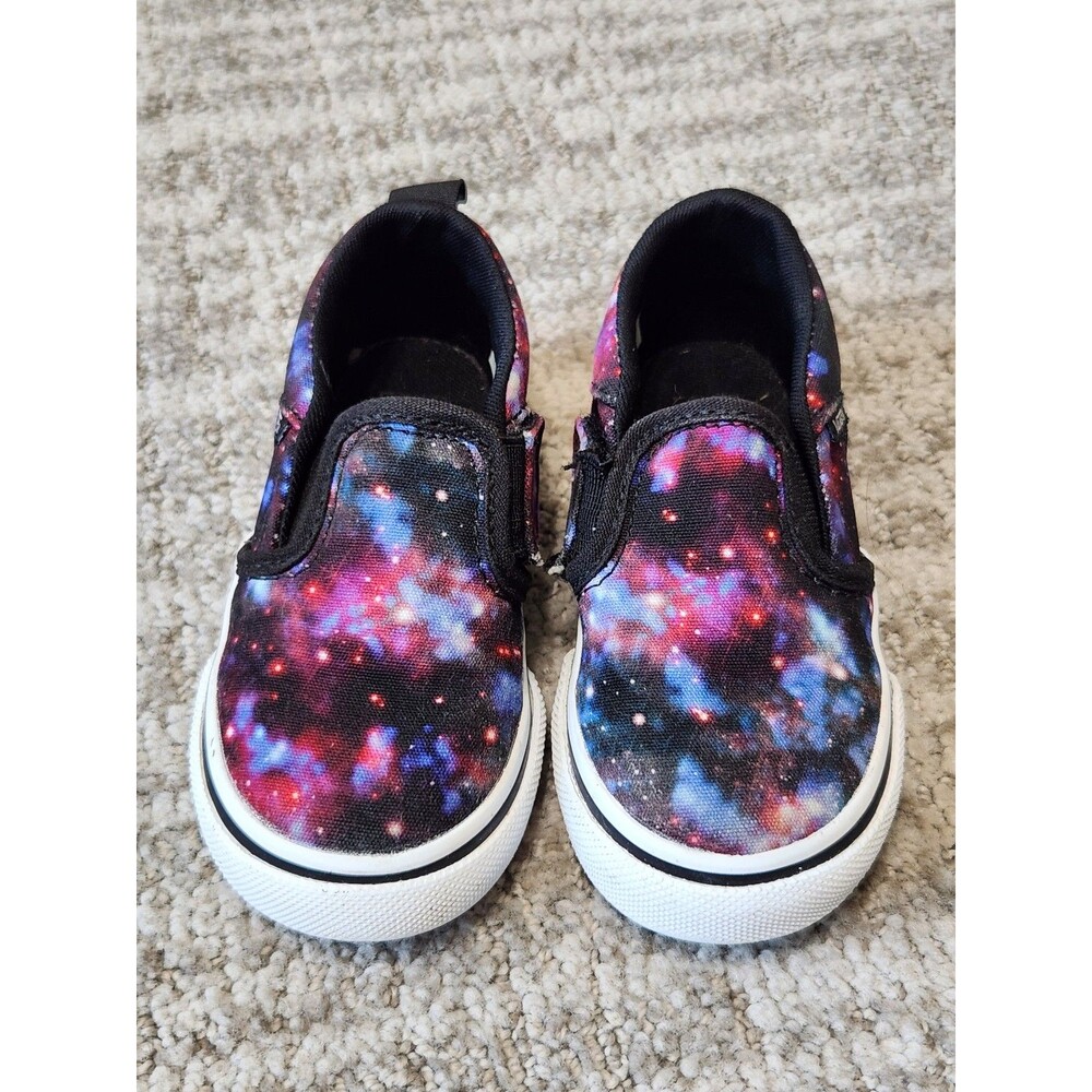 Vans Child Galaxy print hook loop sneakers size 6 - Picture 4 of 9